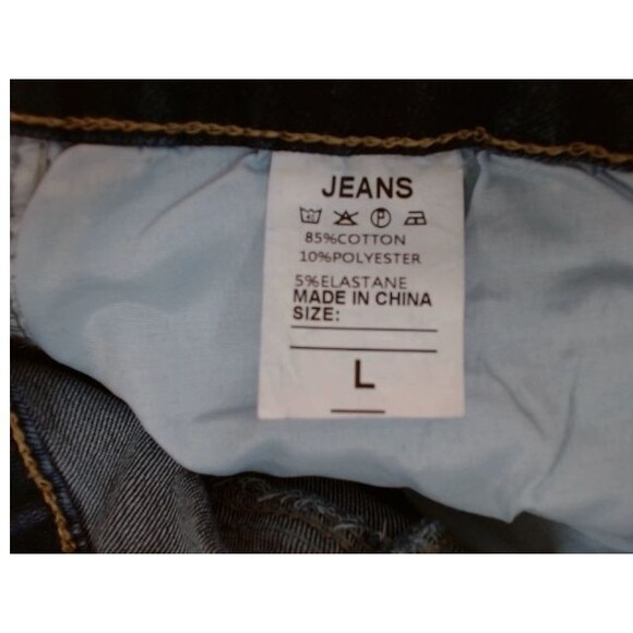 Shein Women's Essence Ripped Roll Up Hem Denim Shorts Size Large - Picture 3 of 3